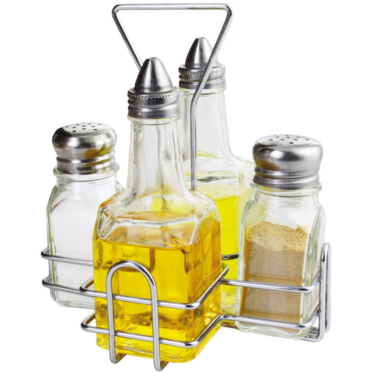 Stalgast Menage, 4-tlg. mit Ständer 17 cm (H); transparent/silber