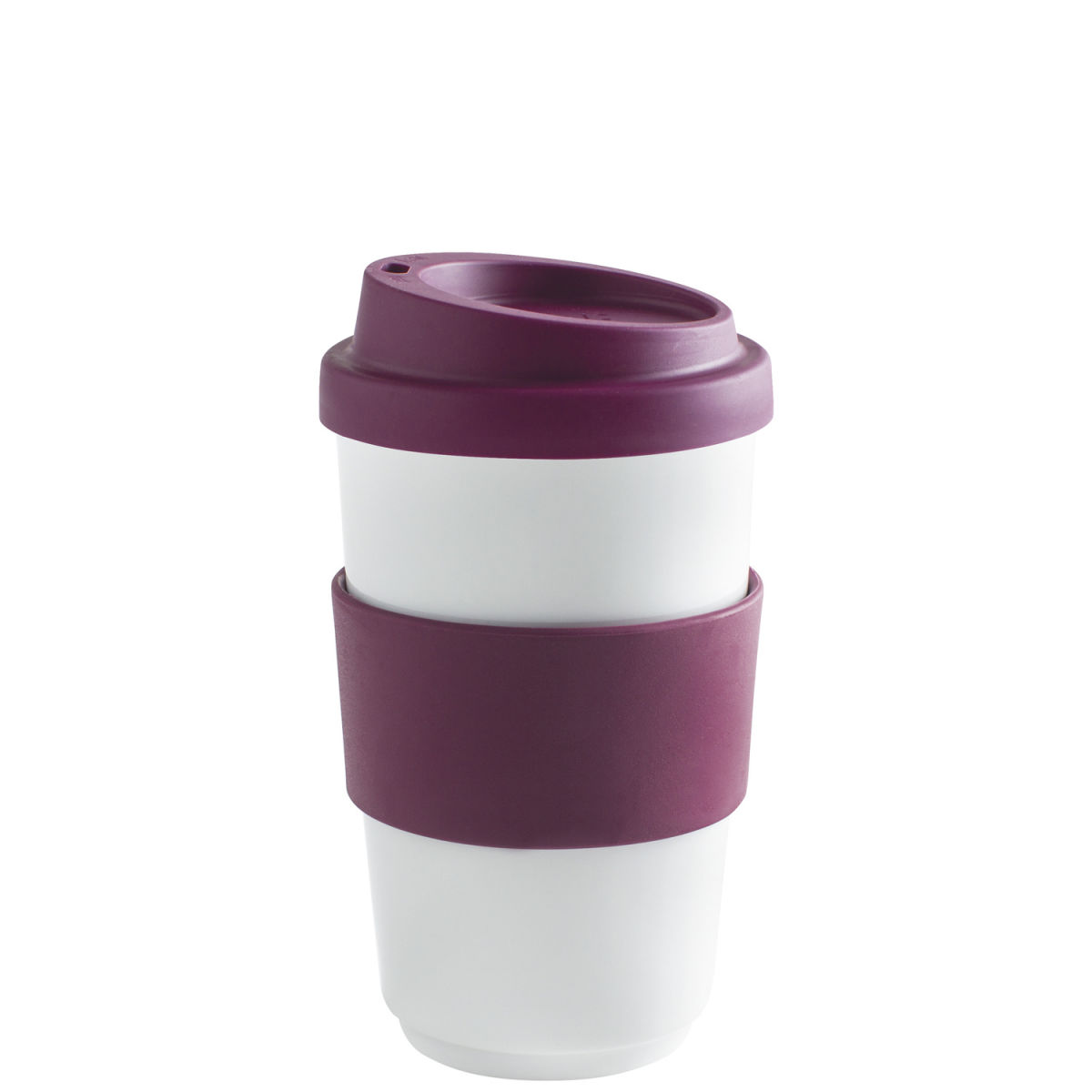 Kahla Becher + Trinkdeckel + Banderole fillit 400 ml, 8x13 cm (ØxH); brombeer; rund