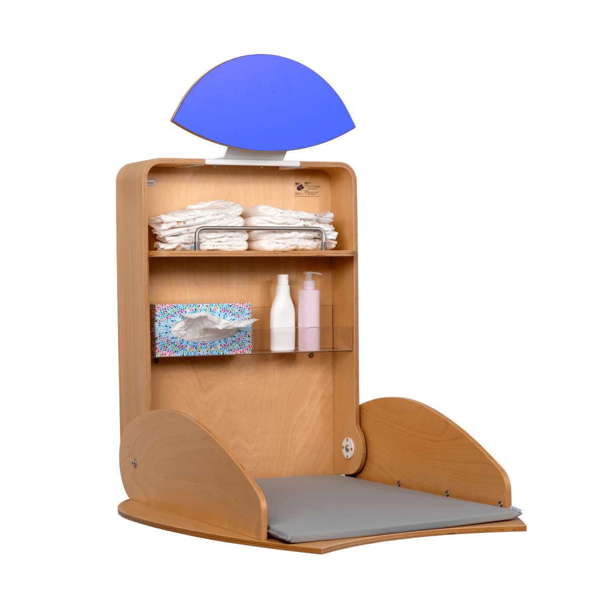 timkid Wandwickeltisch Owo 2.0 75.8x88x103.7 cm (BxTxH); buche/dunkelblau