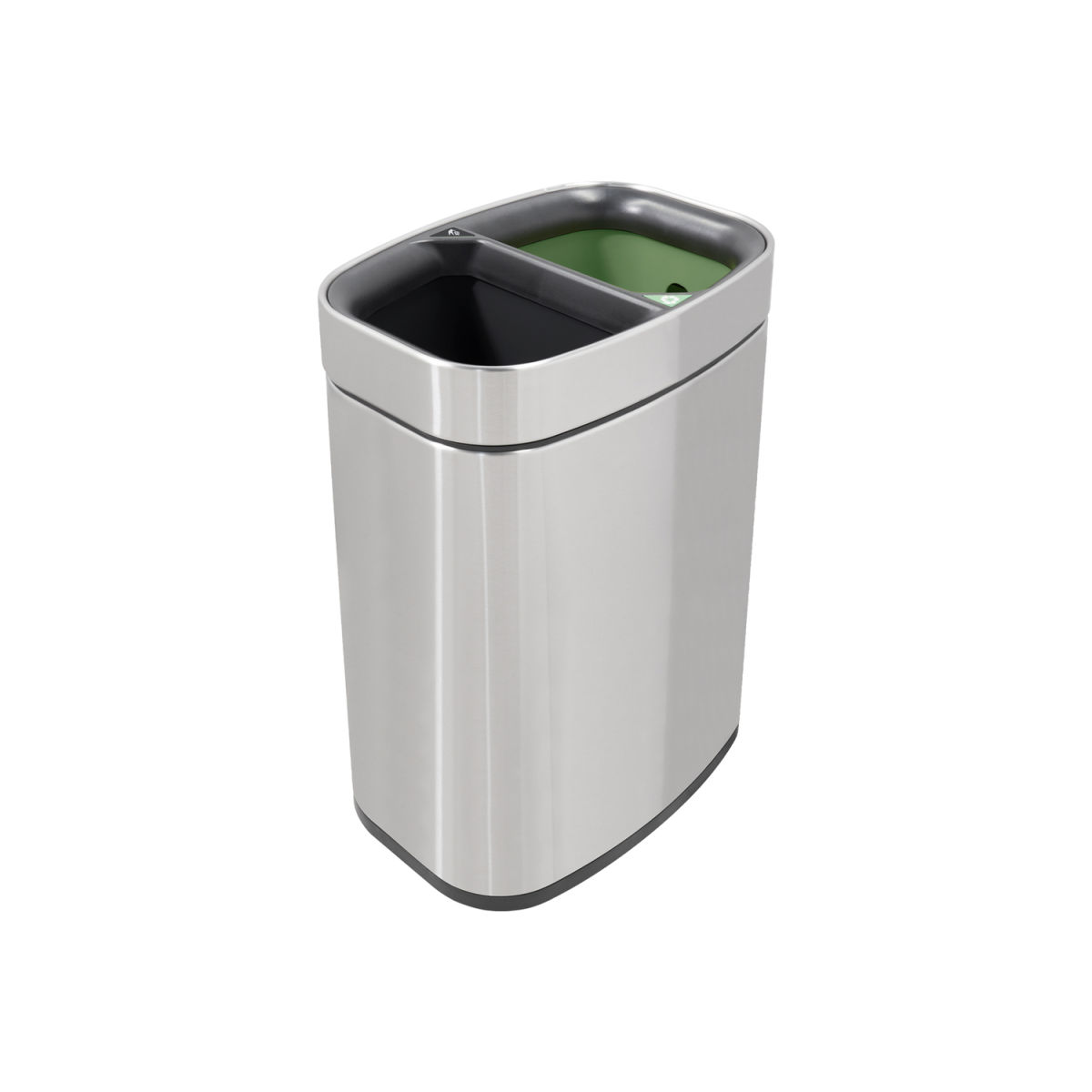Cestino della Spazzatura Doppio Corby Newport in Nero CORBY; 19.2x27.2x36.5x19.2 cm (LxLxHxP); acciaio inox