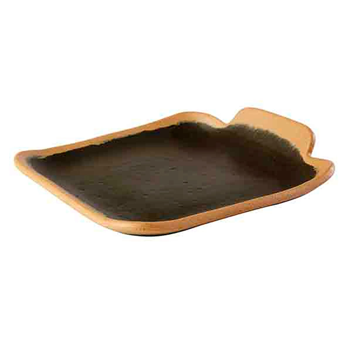 APS Teller CROCKER, Melamin 14x13x2.5 cm (LxBxH); dunkelbraun/braun; rechteckig; 12 Stück / Pack