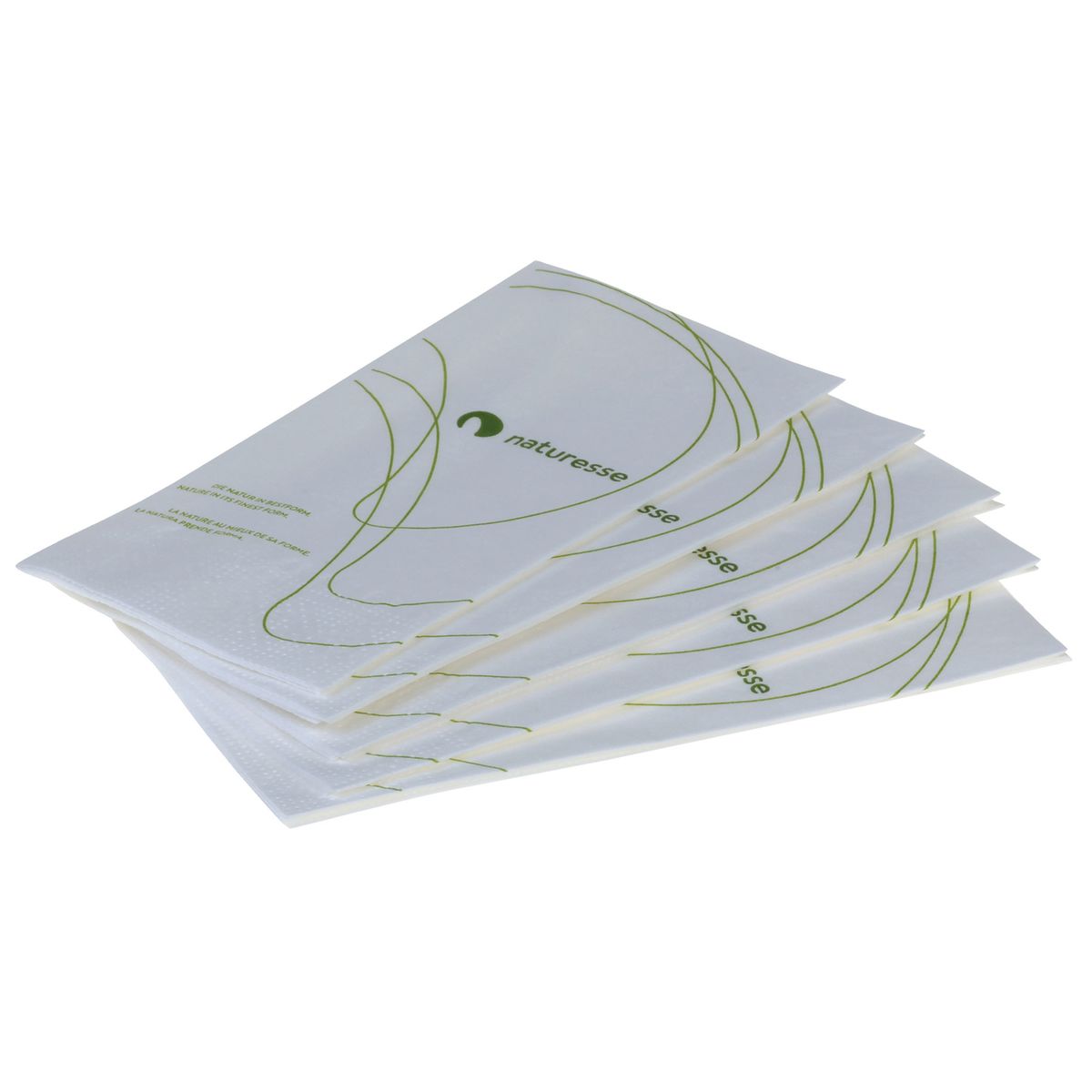 naturesse Servietten weiss - 2-lagig,1/8 Falz, Naturesse 33x33 cm (BxL); weiß/grün; 2500 Stück / Pack