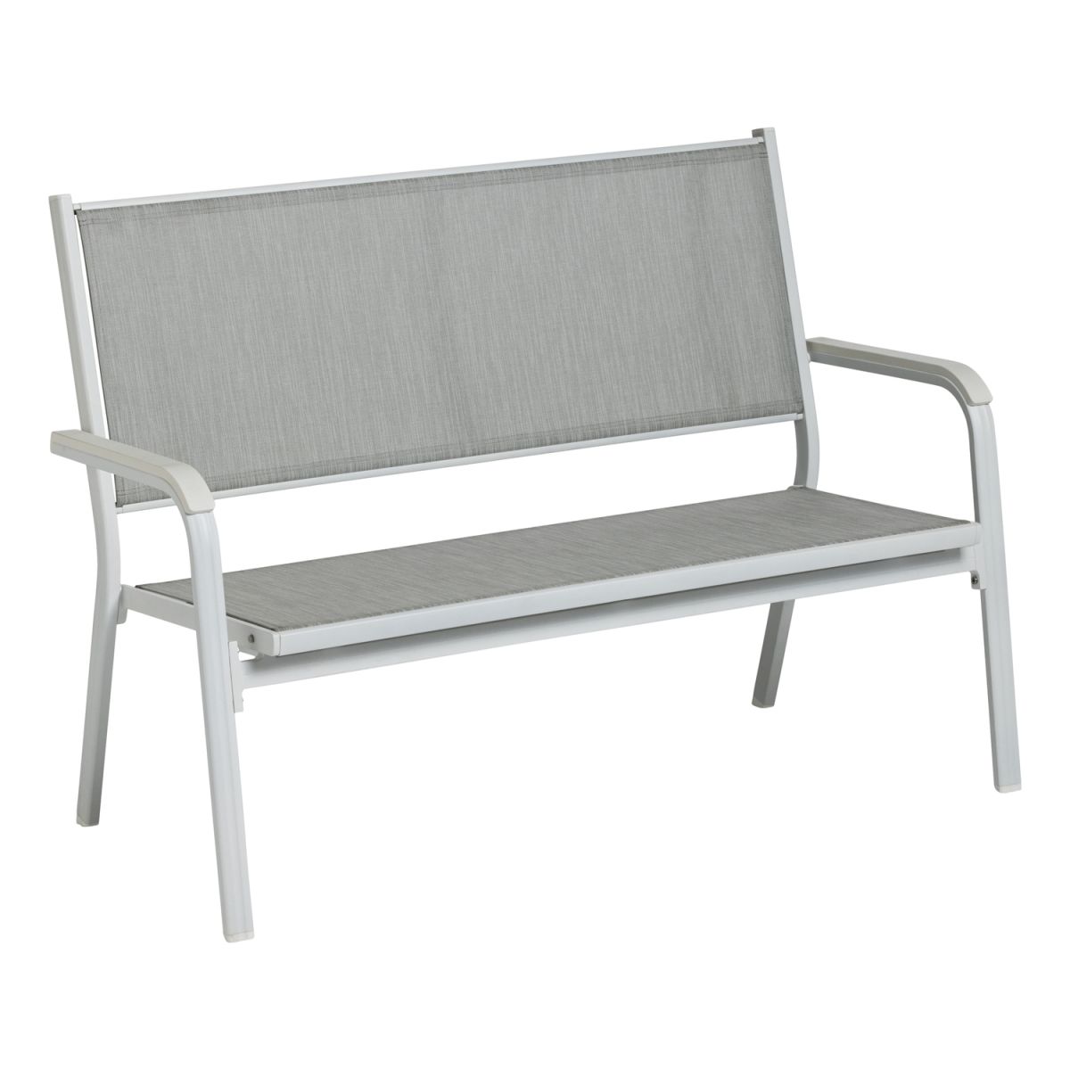 KETTLER 2er-Bank zerlegt BASIC PLUS; 137.5x67x97 cm (BxTxH); Sitz hellgrau, Gestell weiß