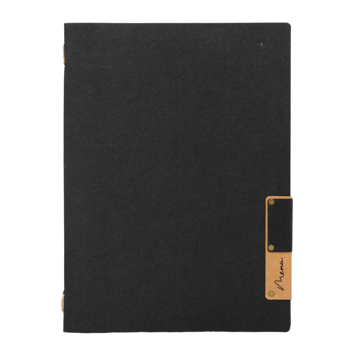 Copertina Menù A4 Nature - Marrone - Fibra naturale - 4 facciate Securit; 24x33.5 cm (LxH); nero