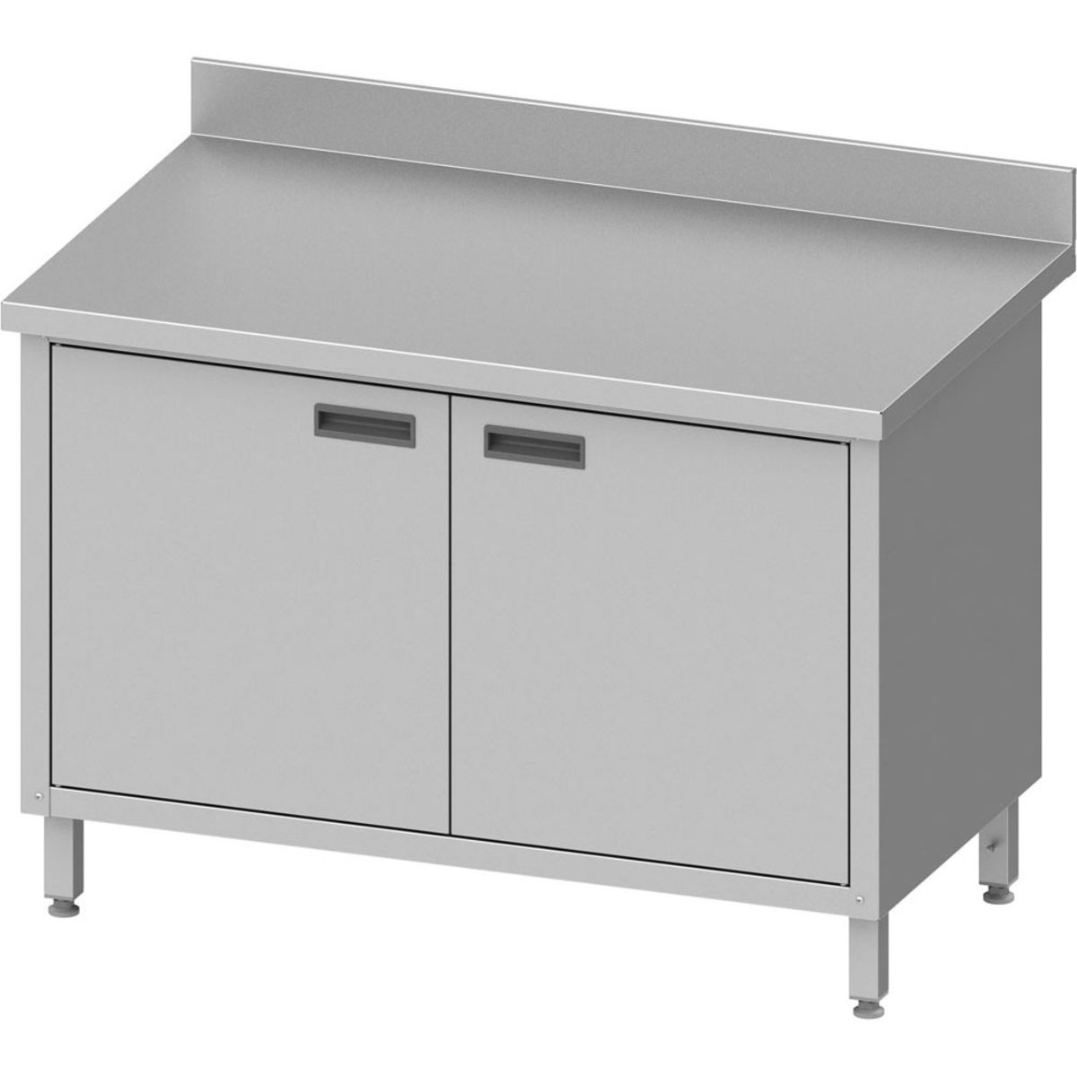 Stalgast Edelstahl Arbeitsschrank ECO mit Flügeltüren, mit Aufkantung, Selbstmontage (AISI201) 100x85x70 cm (BxHxT); silber