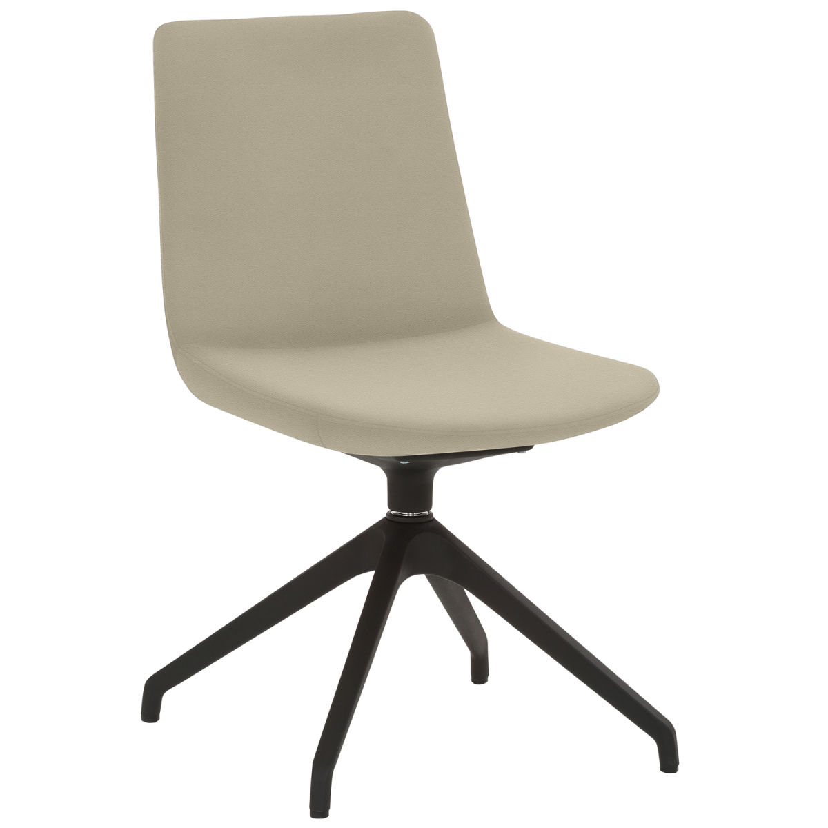 Mayer Sitzmöbel Stuhl Sternfuß-Gestell Mikrofaser in Lederoptik 48x55x85 cm (BxTxH); Sitz taupe, Gestell schwarz