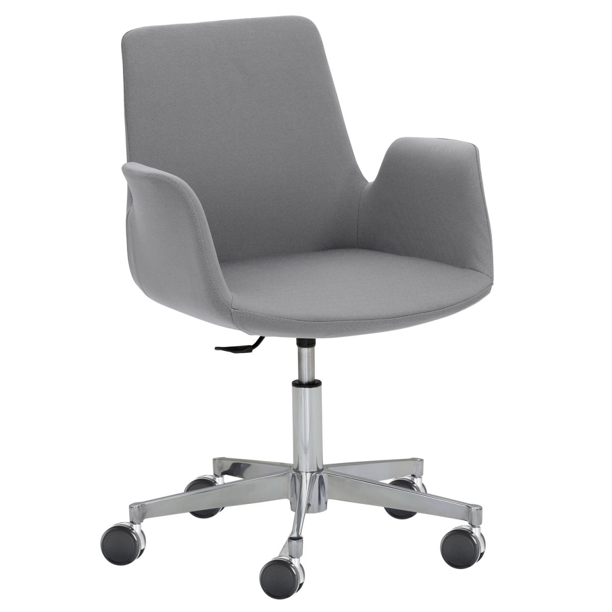Mayer Sitzmöbel Sessel 2010, Polyester-Stoff, mit Armlehnen, drehbar 65x65x82 cm (BxTxH); Sitz grau, Gestell silber