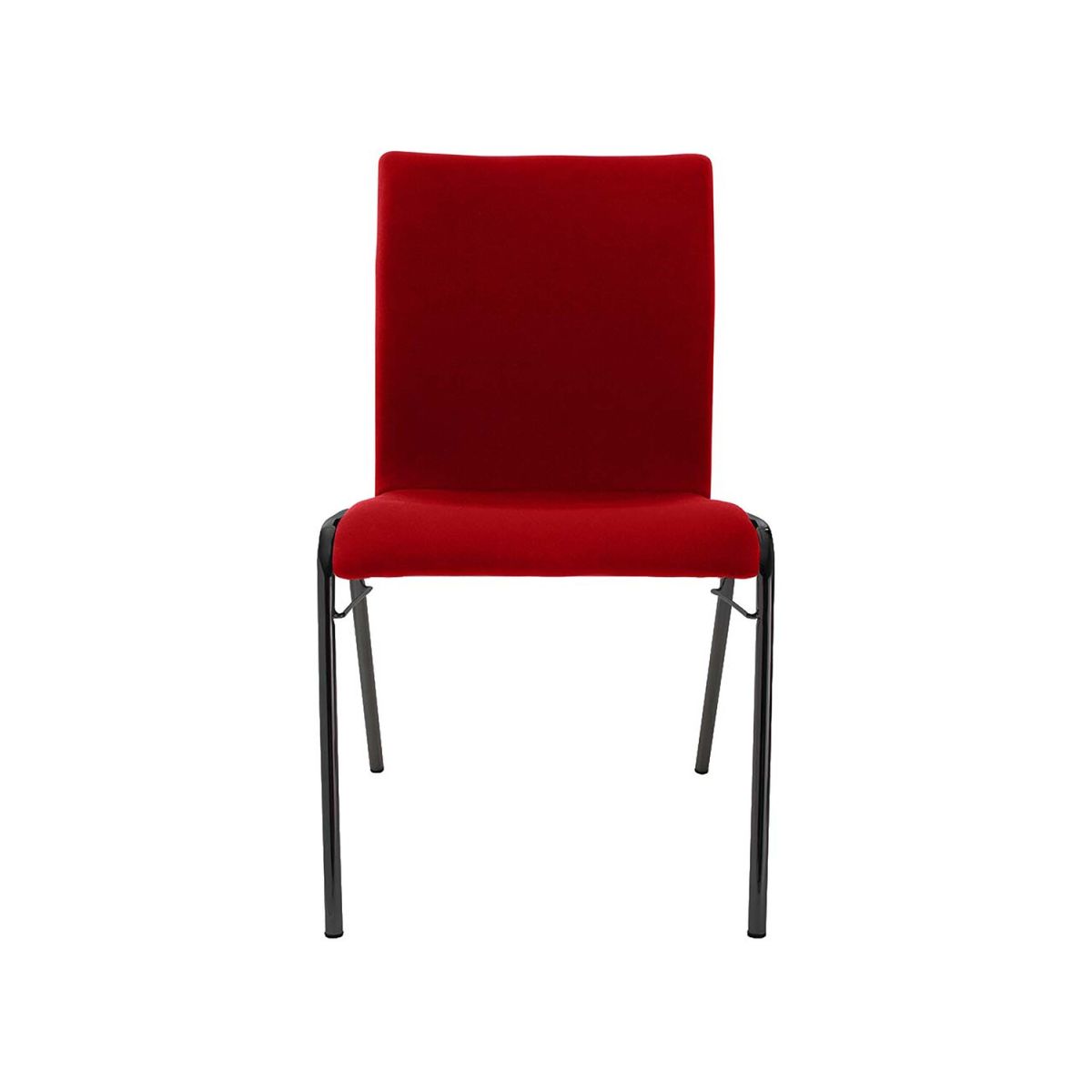 BMV Besucherstuhl 'A45' Buche, Gestell schwarz, Steg, Vollpolster 50x86x54 cm (BxTxH); Sitz rot, Gestell schwarz
