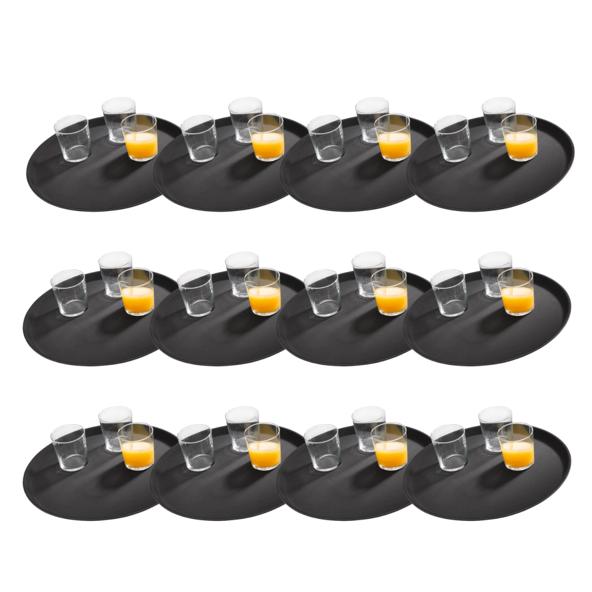 APS Tablett NOSLIDE; 27.5x27.5x2 cm (LxBxH); schwarz; rund; 12 Stück / Pack