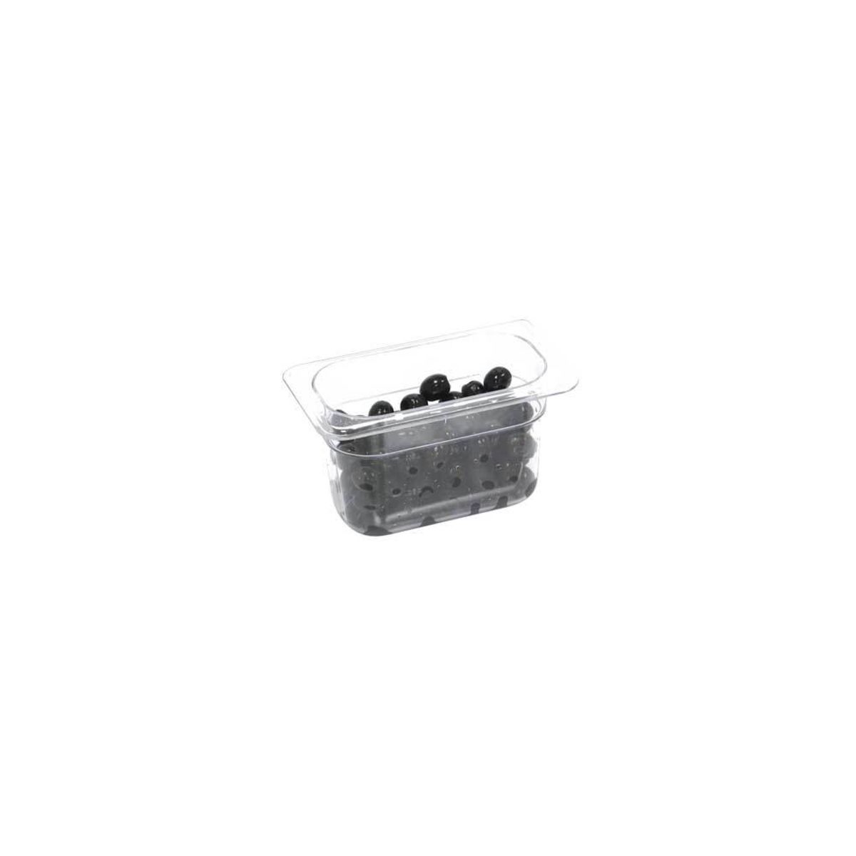 Stalgast Gastronormbehälter, Polycarbonat, GN 1/9 GN 1/9, 0.8 l, 17.6x10.8x10 cm (LxBxT); transparent