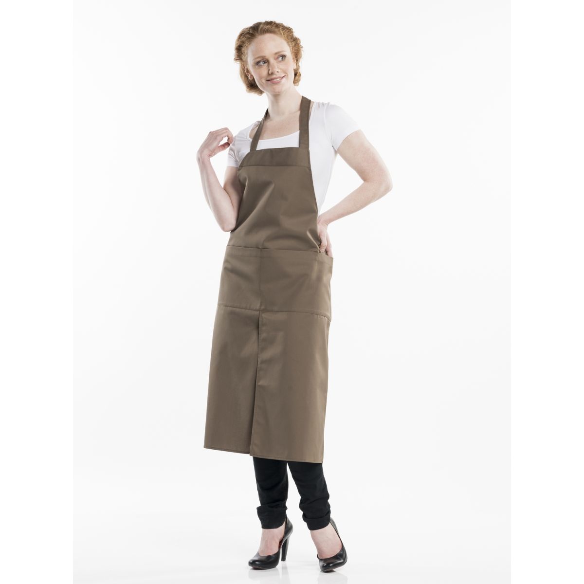 Chaud Devant Latzschürze 4–Pockets Taupe W75 – L100 100x75 cm (LxB); taupe