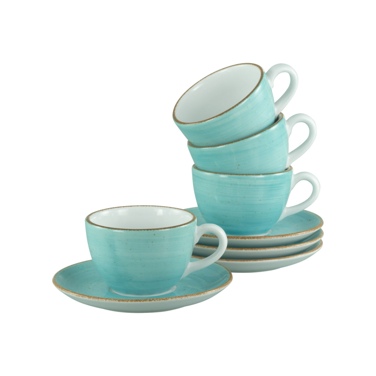 CreaTable Vintage Nature - Kaffeetassen-Set 8-tlg; blau