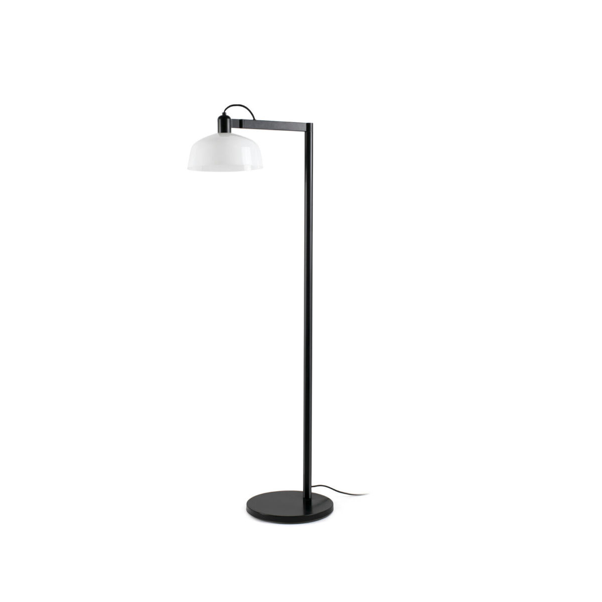 FARO Barcelona TATAWIN Weiße Stehleuchte für das Wohnzimmer 148 cm (H); schwarz
