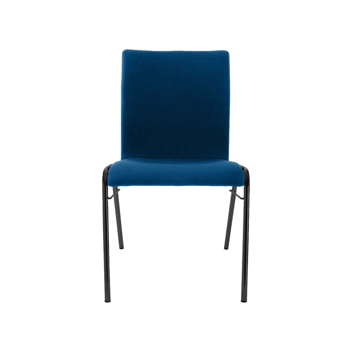 BMV Besucherstuhl 'A45' Buche, Gestell schwarz, Steg, Vollpolster 50x86x54 cm (BxTxH); Sitz blau, Gestell schwarz