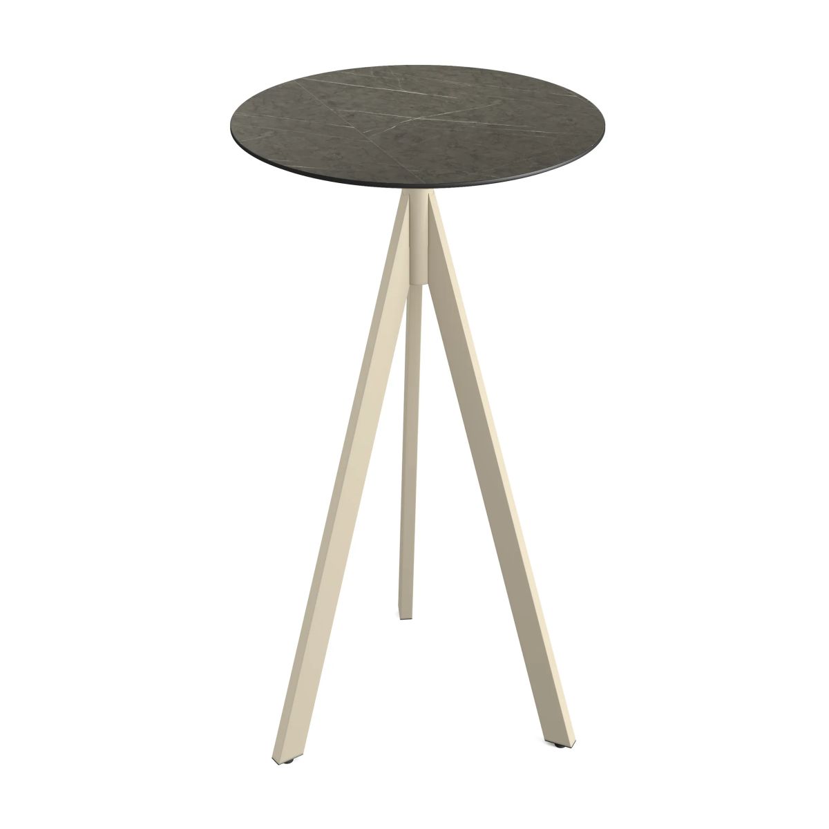 Tavolo alto Infinity Tripod telaio + HPL Ø70 cm Feros; 110x70 cm (HxØ); sabbia/marrone; rotonda