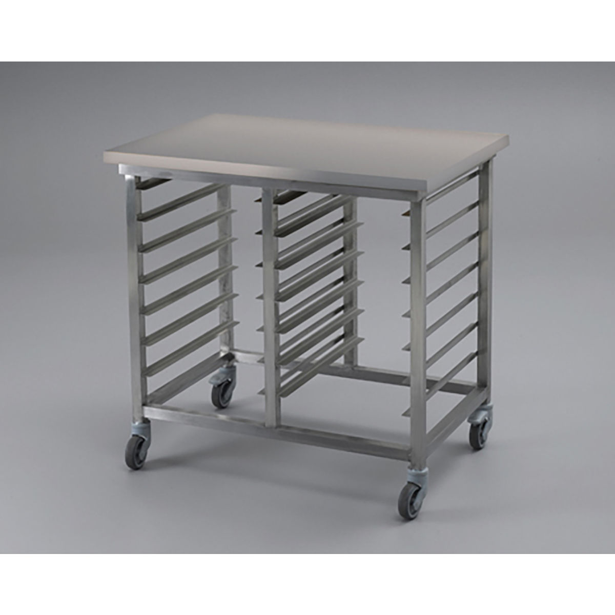 Scaritech Arbeitsstation mit Edelstahlplatte; 100x70x92 cm (BxHxT); grau