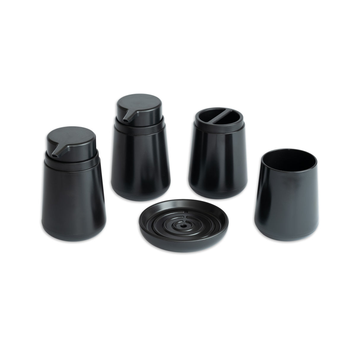 GRANA HOME Badezimmer-Set Schwarz 8x13 cm (ØxH); schwarz