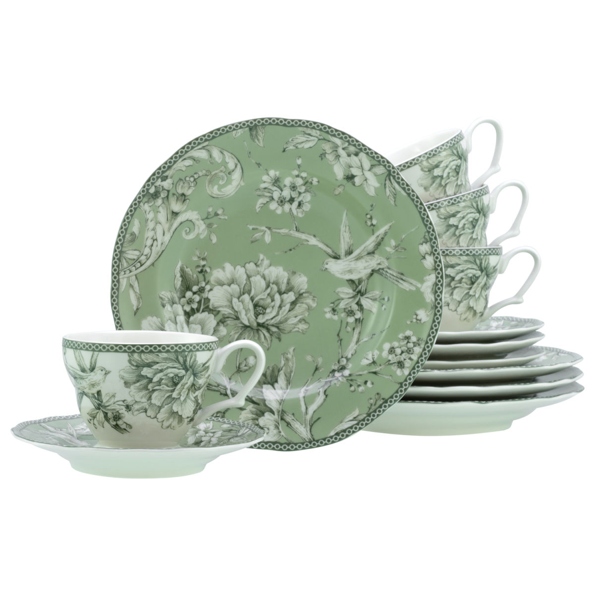 CreaTable Adelaide - Kaffeeservice 12-tlg; grün; 12 Stück / Stück