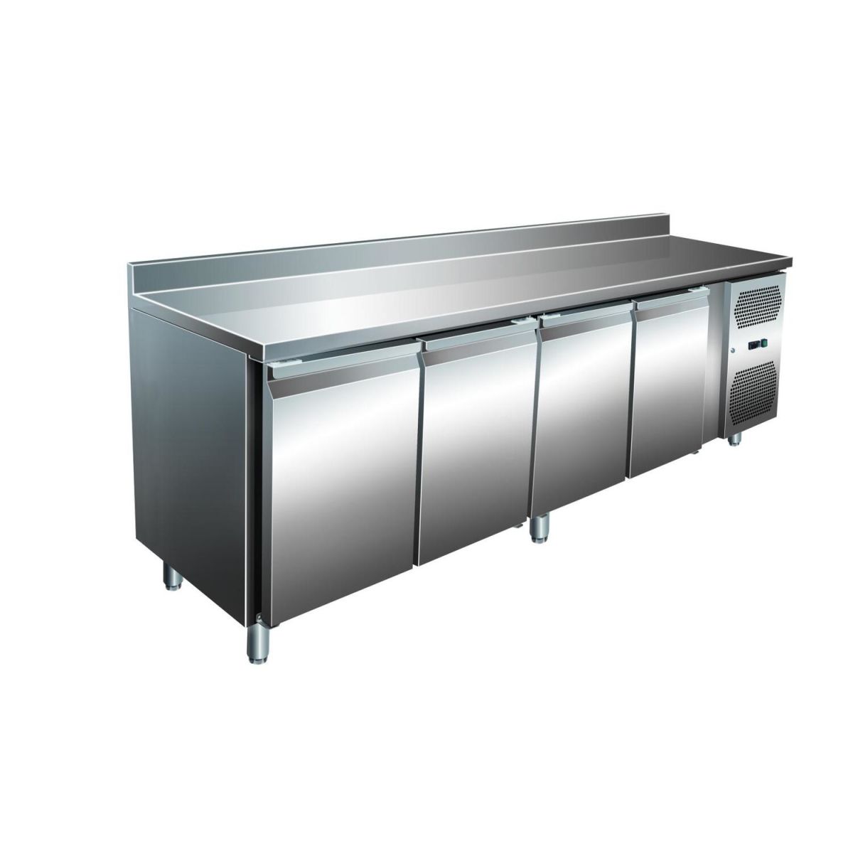 A&S Polarny VIP Kühltisch mit 4 Türen -2 bis +8°C 2.230x700x960 mm 223x96x70 cm (BxHxT); edelstahl