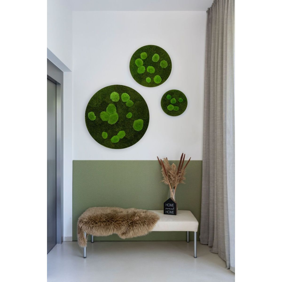 styleGREEN Wald- und Kugelmoos Kreise 3er Set grün