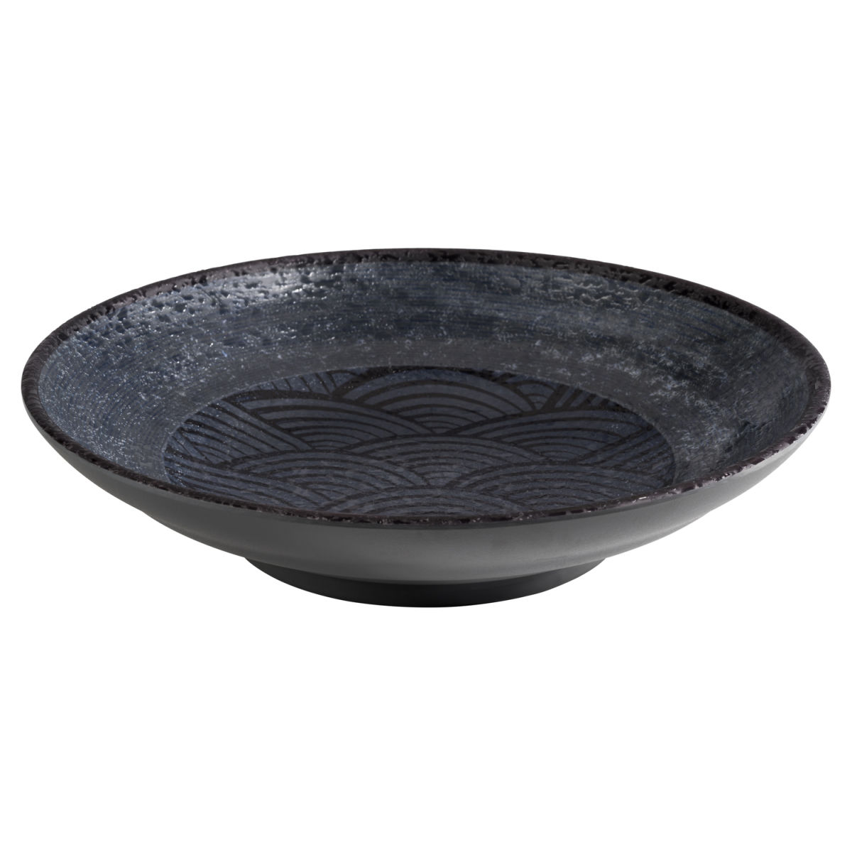 APS Schale DARK WAVE, Melamin 750 ml, 22.5x22.5x22.5x5 cm (LxBxØxH); schwarz; rund