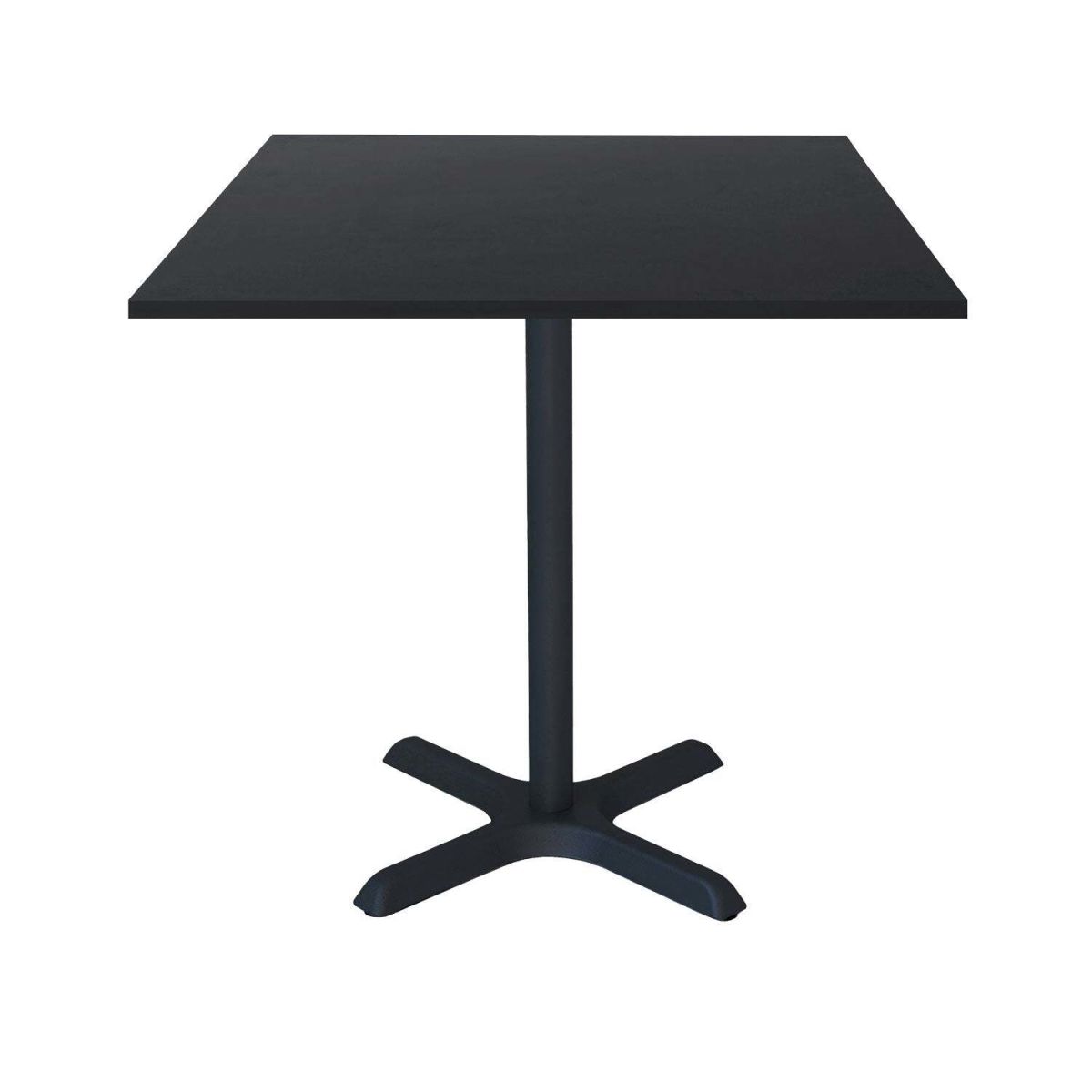 RestooTab Tisch Dina quadratisch - Dekor Holz & Uni 70x70x74 cm (LxBxH); Platte schwarz, Gestell schwarz; quadratisch
