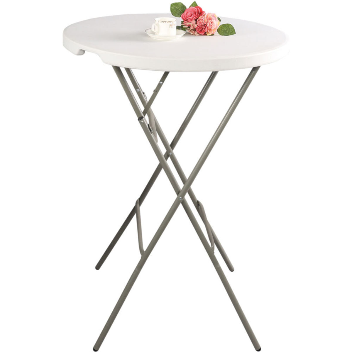 Stalgast Stehtisch, klappbar 110x80 cm (HxØ); weiß/grau; rechteckig