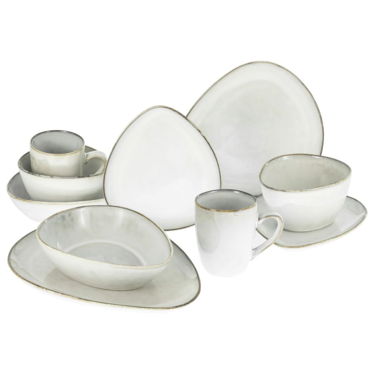 Cloudy - Servizio combinato 10 pezzi CreaTable; bianco