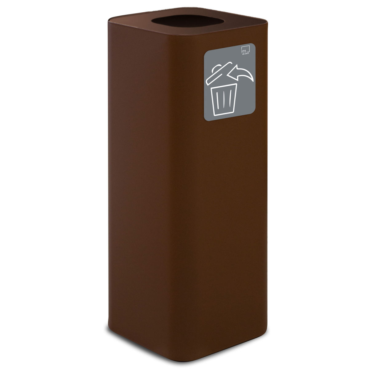 STIL CASA Mülleimer Pure 60 60 l, 31.2x31.2x82.5 cm (LxBxH); rostbraun; rechteckig