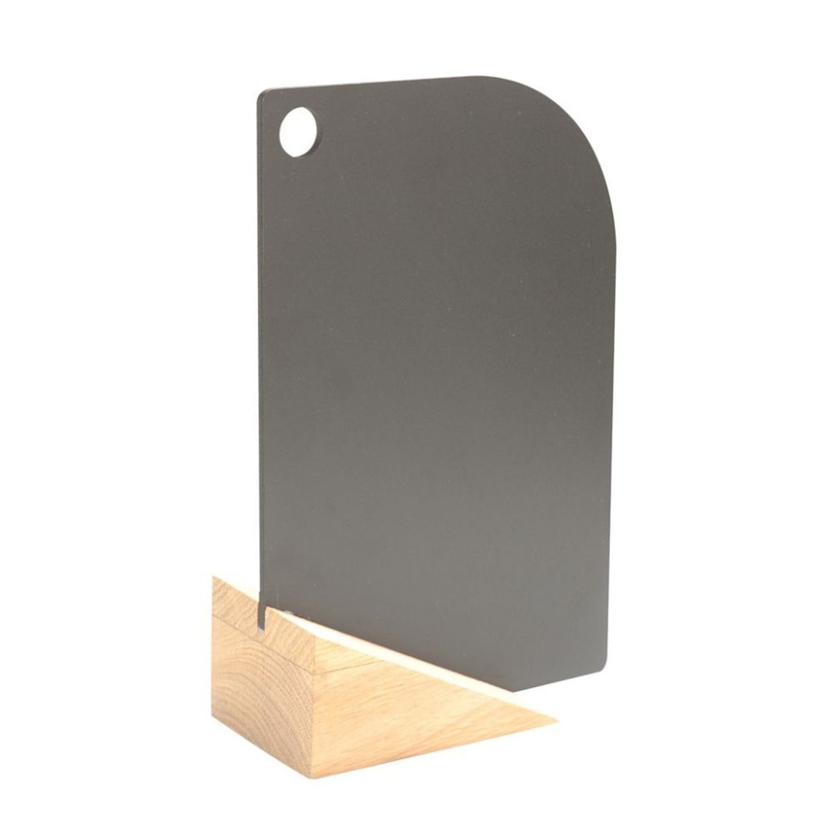 METAFICH 2er-Set Tischschiefer mit Sockel aus massiver Eiche 18x21 cm (BxH); schwarz; 2 Stück / Pack