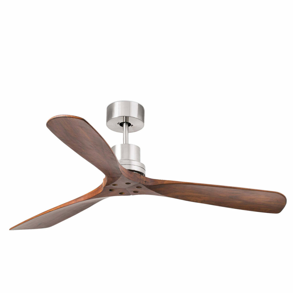 FARO Barcelona LANTAU L Mattnickel-Ventilator DC 33 cm (H); braun