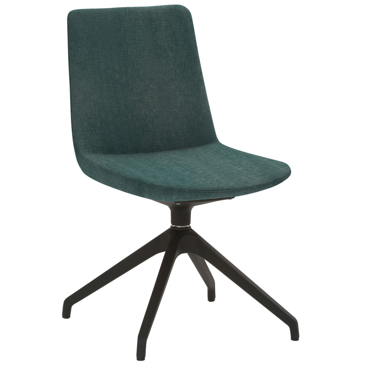 Mayer Sitzmöbel Freischwinger Stuhl Samt Stoff 48x55x85 cm (BxTxH); Sitz petrol, Gestell schwarz