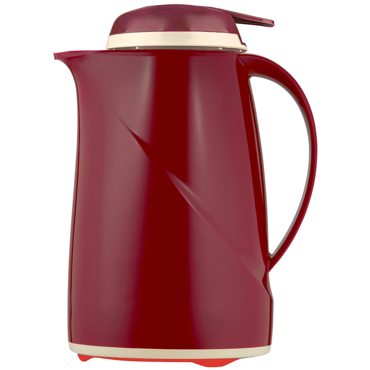 helios Isolierkanne Wave Push 0.6 l, 12.8x22.3 cm (ØxH); rot