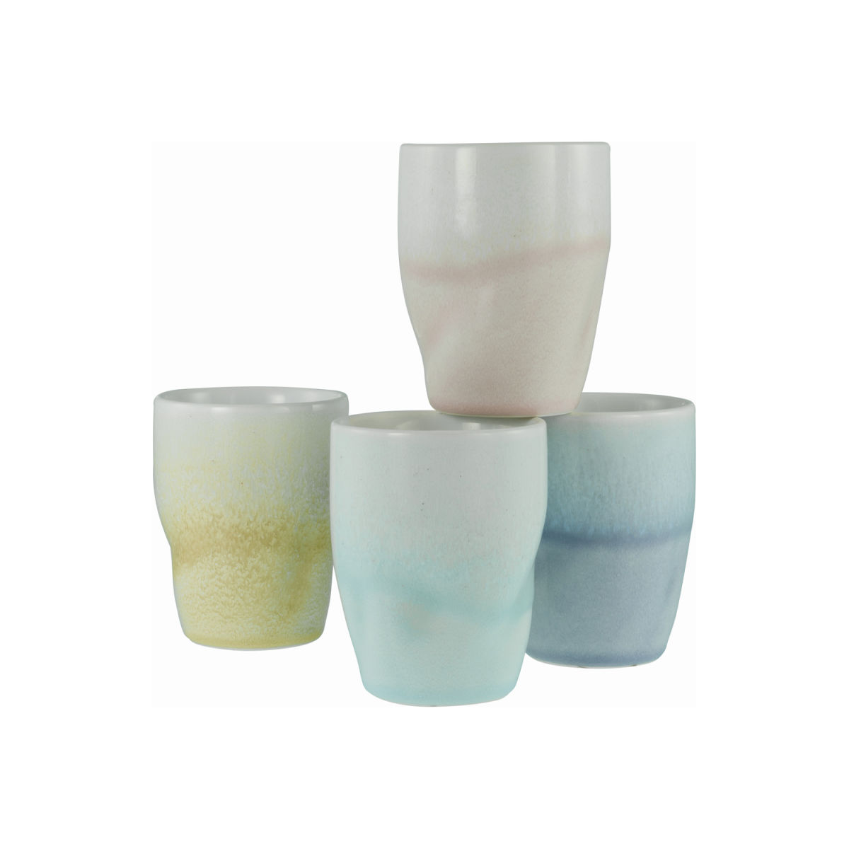 CreaTable Squeezy - Kaffeebecher 4-tlg 300 ml, 8.5x8.5x8.5x11 cm (LxBxØxH); mehrfarbig; 4 Stück / Pack