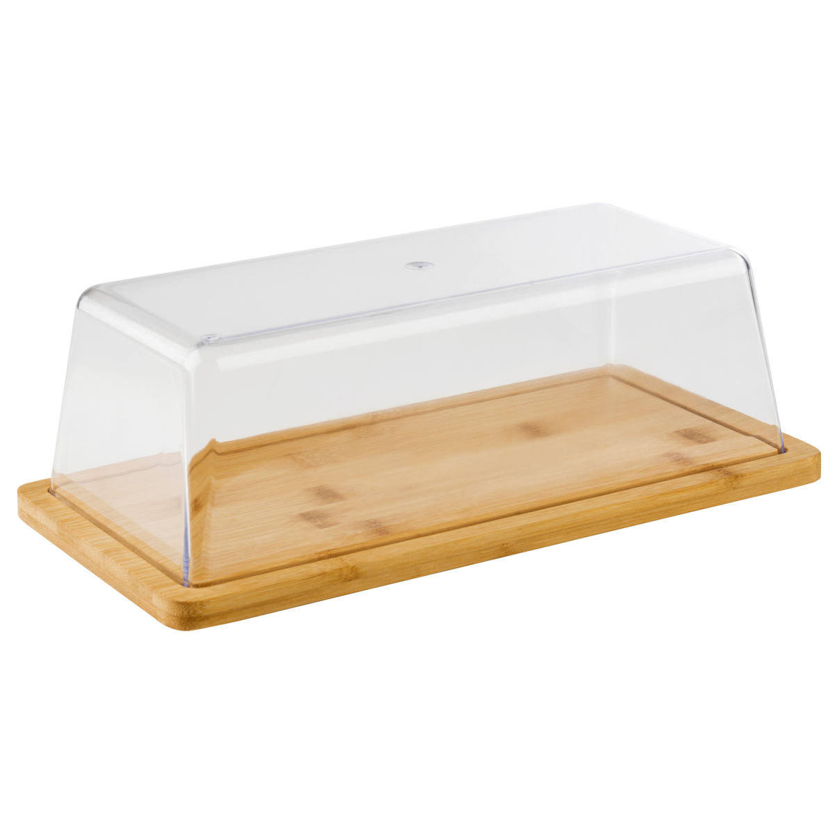 APS Tablett mit Haube, Bambus/Polystyrol 32x16.5x11 cm (LxBxH); transparent/braun; rechteckig