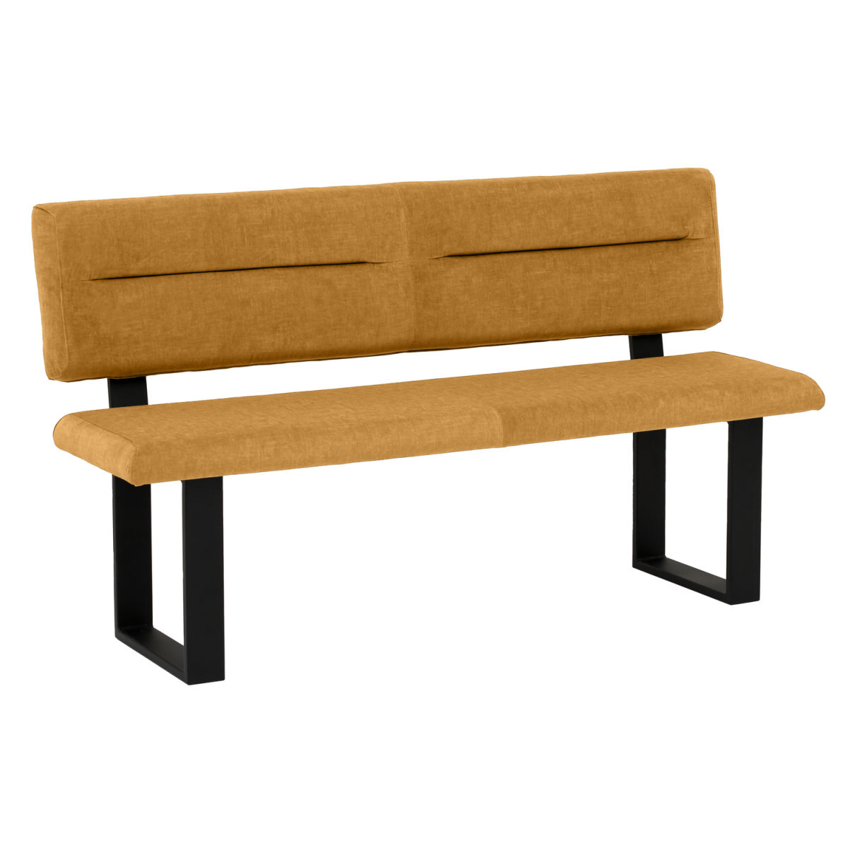 Mayer Sitzmöbel Sitzbank 4133 160x60x91 cm (BxTxH); Sitz senf, Gestell schwarz