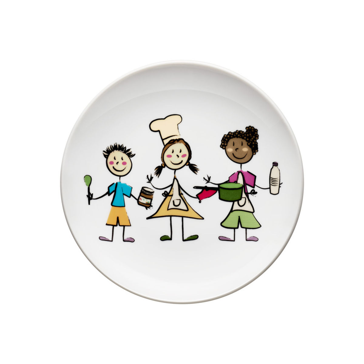 Stalgast Kindergeschirr Teller flach 15x1.9 cm (ØxH); weiß/mehrfarbig; rund; 12 Stück / Pack