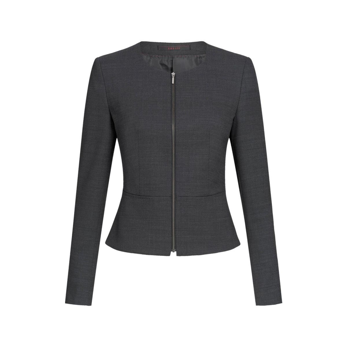 GREIFF Damen-Kurzblazer SF Modern 37.5 Pinpoint mit Reißverschluss Kleidergröße 32; schwarz