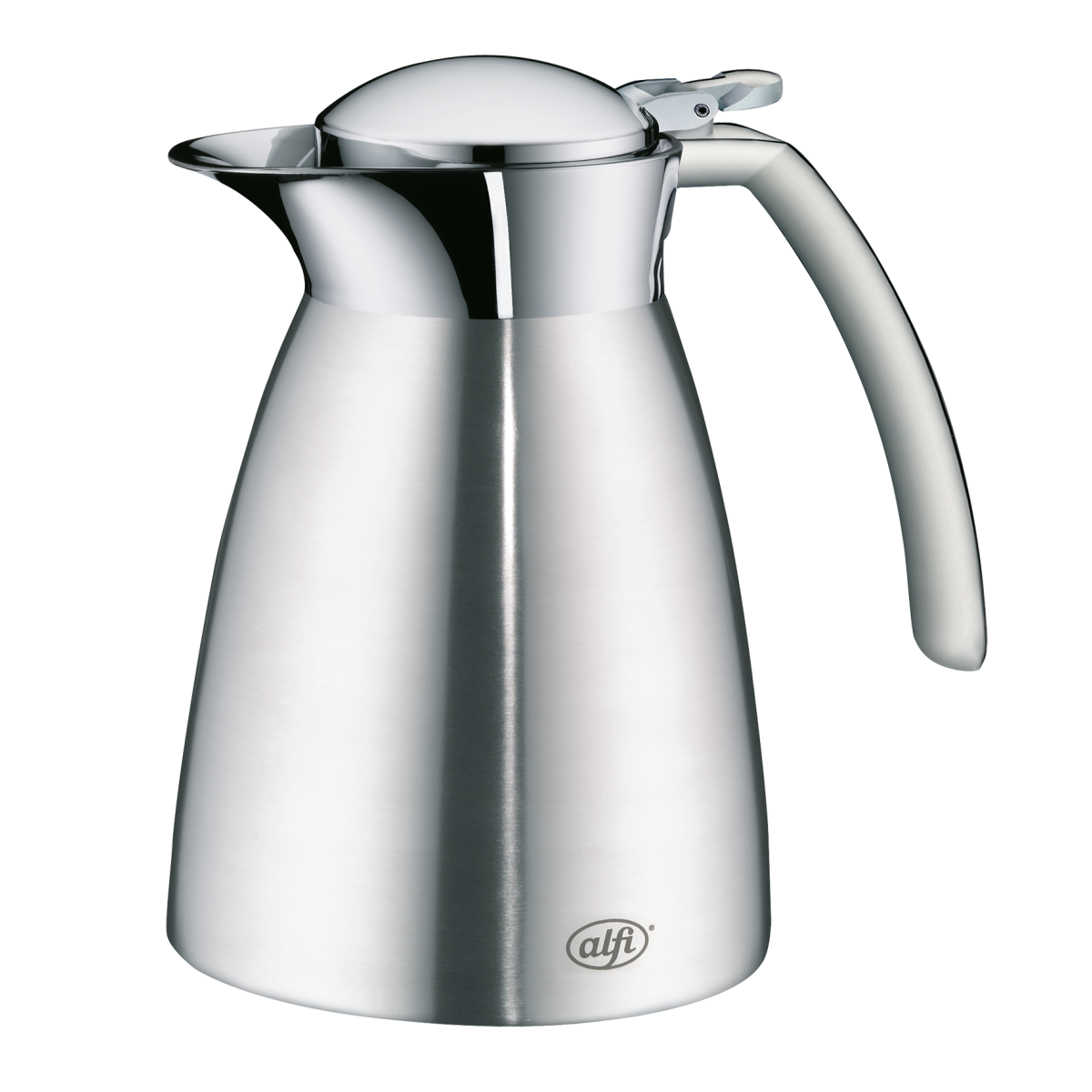 alfi GUSTO TT Isolierkanne Edelstahl 0,40 l, 12 h heiß, stainless steel | 24 h kalt, Thermoskanne für Kaffee & Tee, locker aufliegender Deckel, Einhändige Bedienung, spülmaschinenfest bis 65 °C