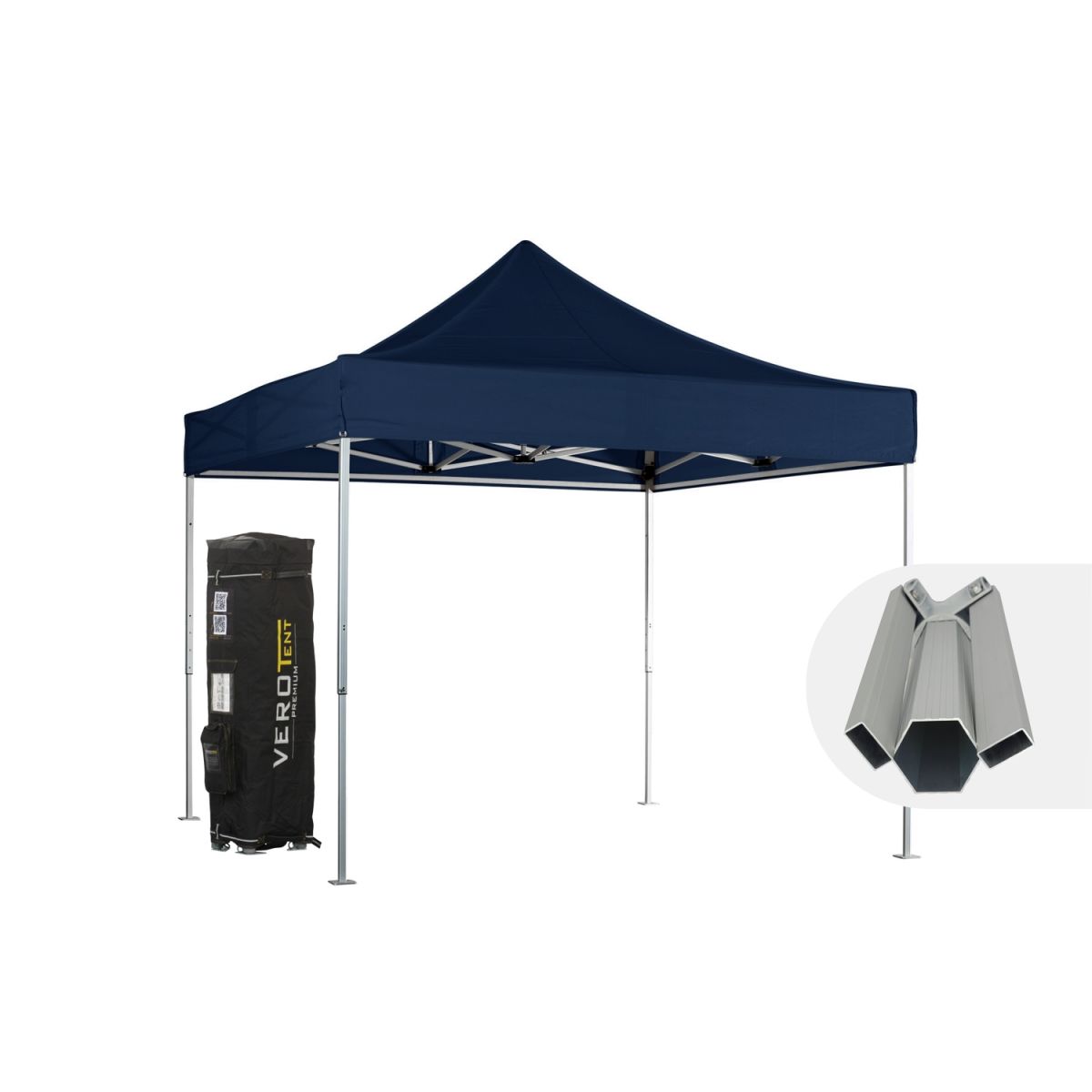 VeroTENT VeroTENT Faltpavillon 3x3m Budget50 mit Dach 300x300x330 cm (LxBxH); navy