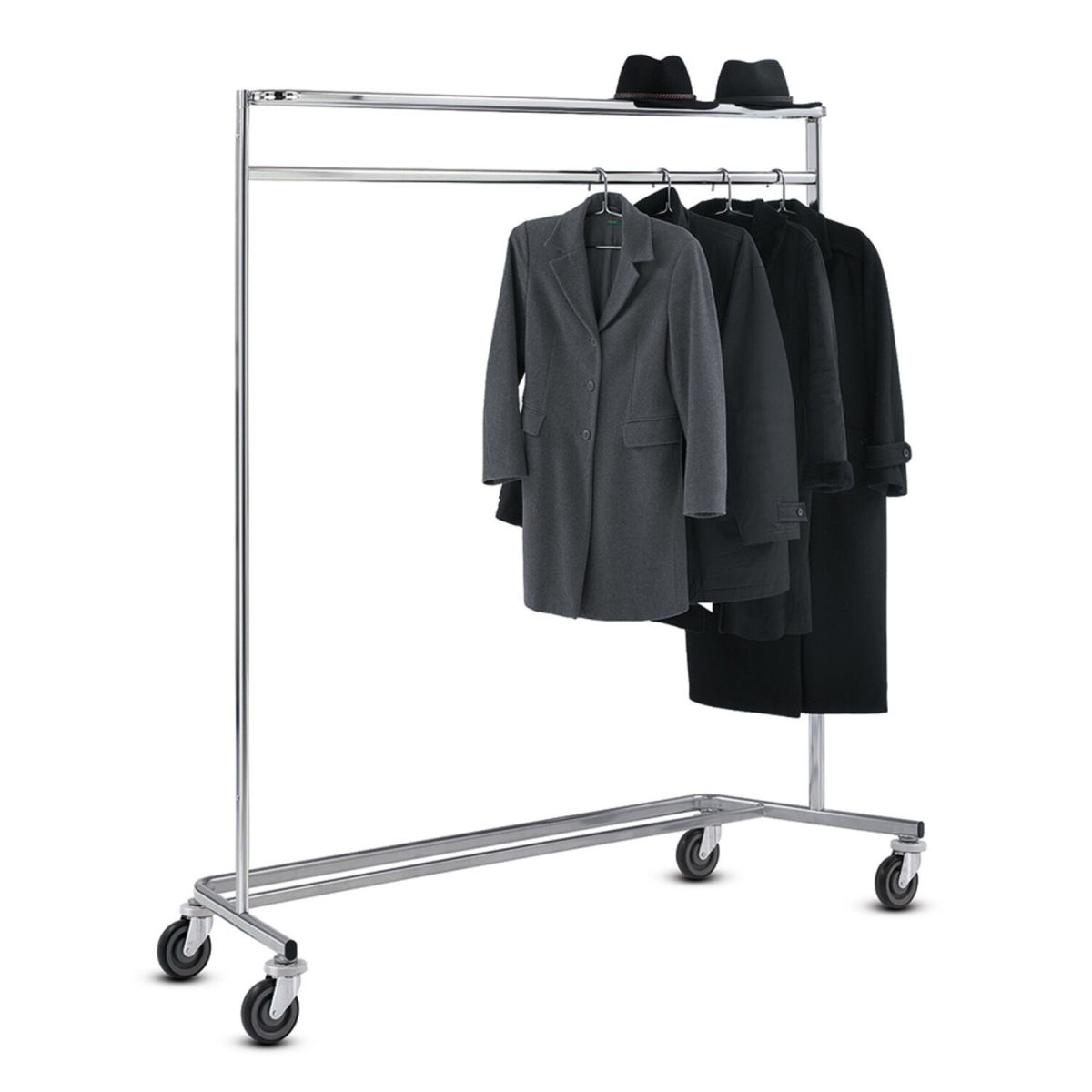 Wanzl Garderobenständer GR mit Hutablage und 2 Feststellern 60x189x189.5 cm (BxTxH); silber