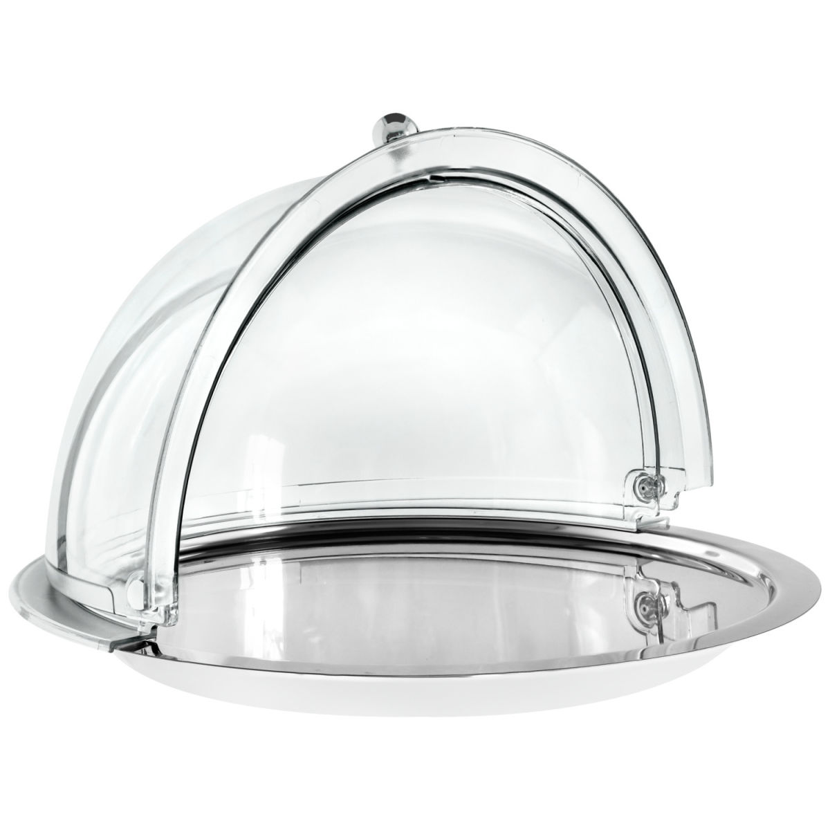 Vassoio salvafreschezza Urano senza piede APS; 38x24 cm (ØxH); argento/trasparente; rotonda