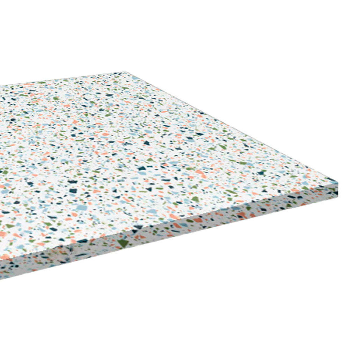 Piano tavolo quadrato, decoro Terrazzo RestooTab; 60x60 cm (LxL); multicolore/terazzo; quadrata