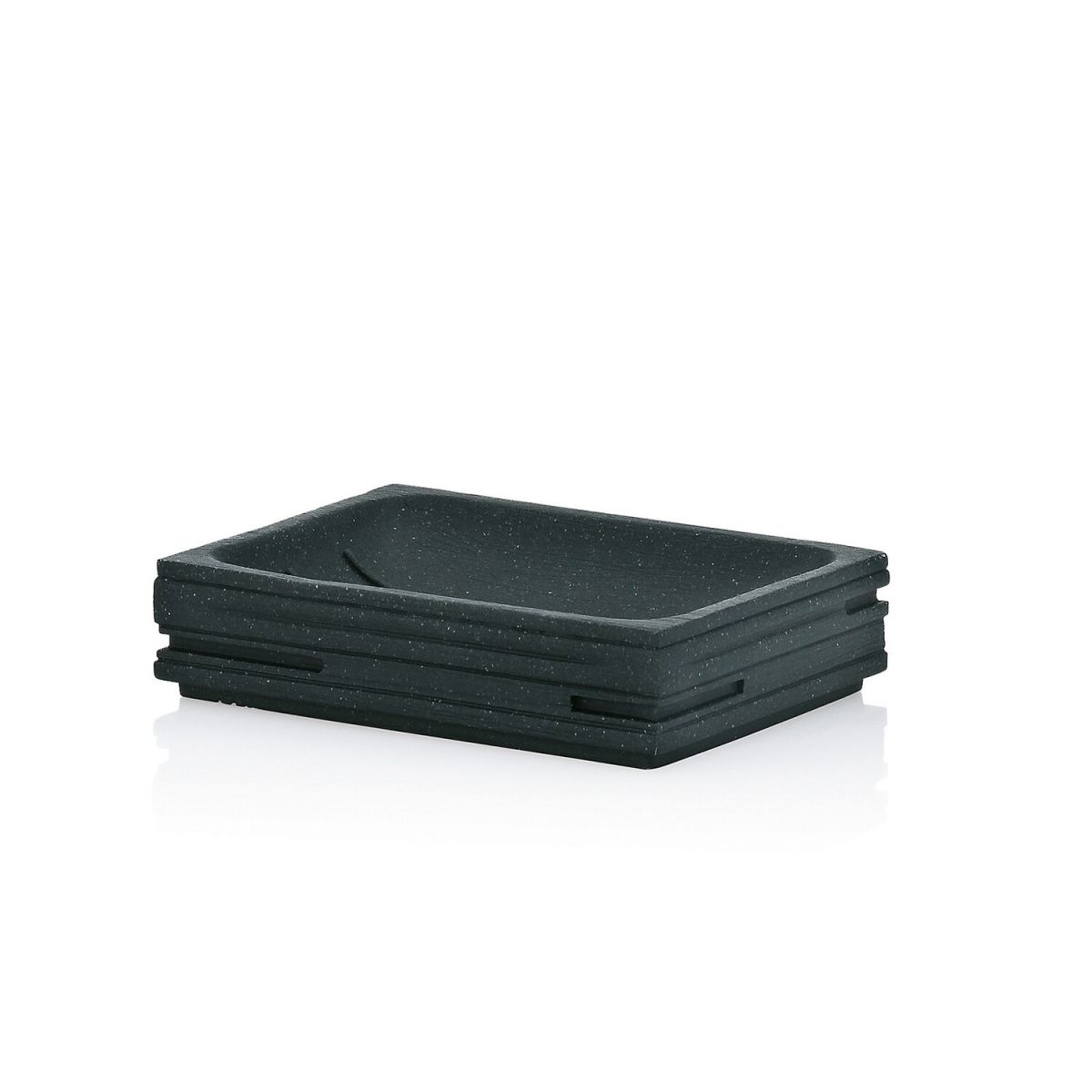 kela Seifenschale Posidon Polyresin 8.5x3x11.5 cm (BxHxT); schwarz; rechteckig