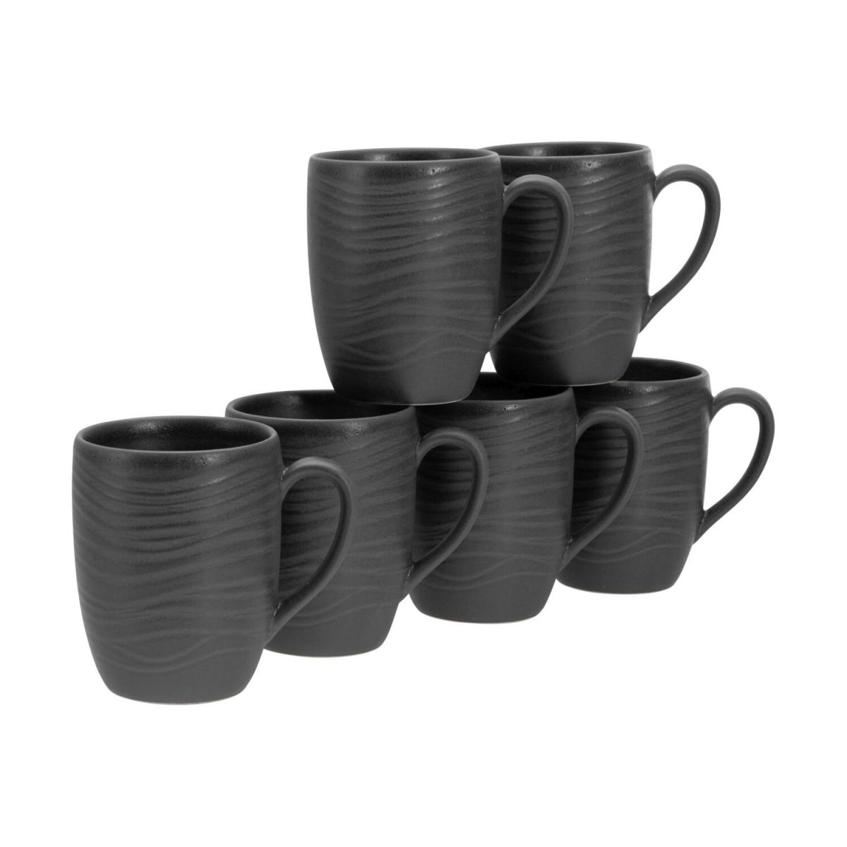 Lava Stone nero - tazza da caffè 30 cl set di 6 CreaTable; 300 ml, 8x8x10 cm (LxLxH); nero; 6 pz. / Pacco