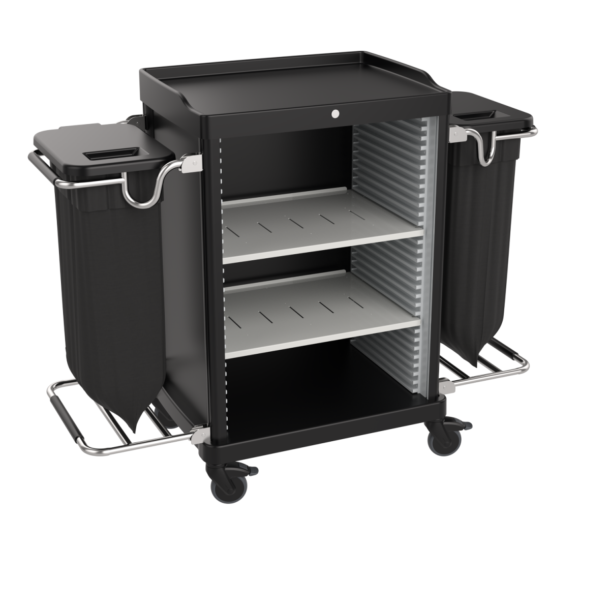 QUATRO Praktischer offener Zimmermädchenwagen V5 142x110 cm (BxH); schwarz