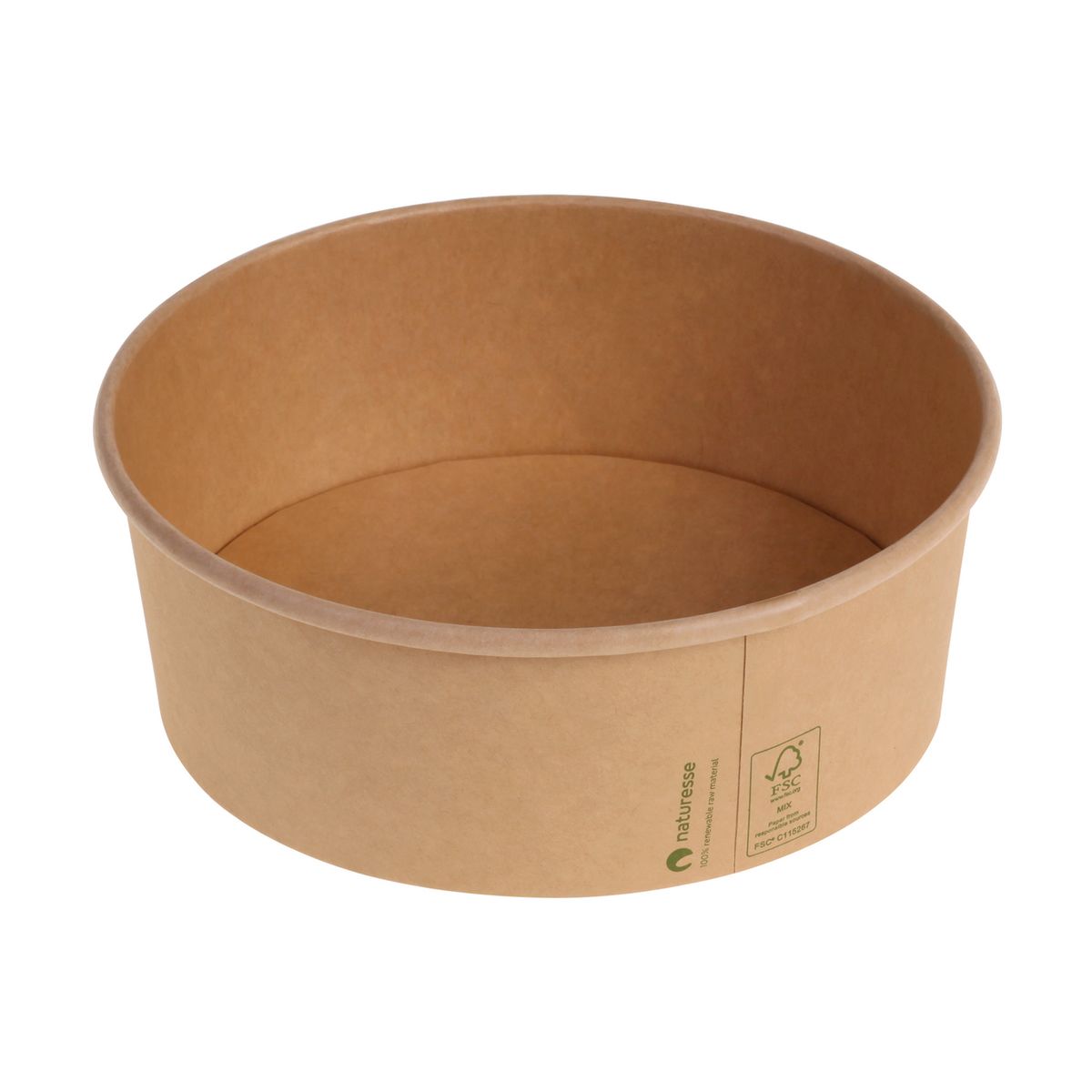 naturesse Schale Kraft - nicht Plastik-laminiert 1200 ml, 18.5x6.6 cm (ØxH); braun; 160 Stück / Pack