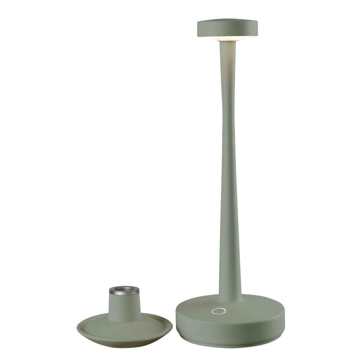 Villeroy & Boch AARHUS - Akku-Tischleuchte; 9.5x30 cm (ØxH); dunkeloliv