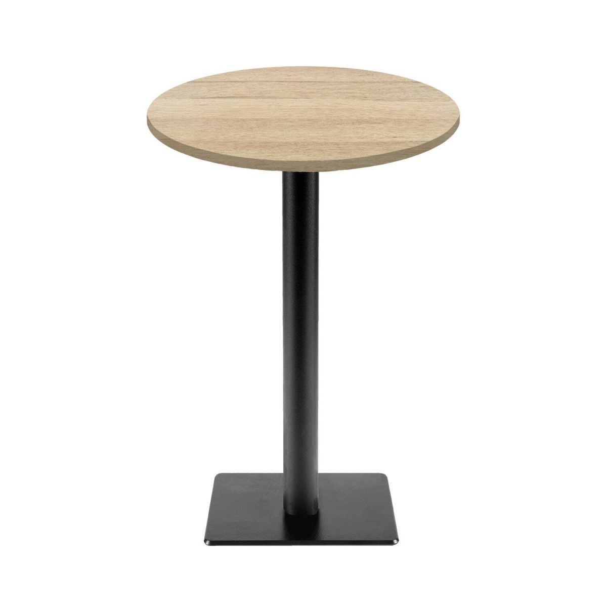 Tavolo alto Milano-T rotondo - laminato legno & tinta unita RestooTab; 113x60 cm (HxØ); quercia; rotonda