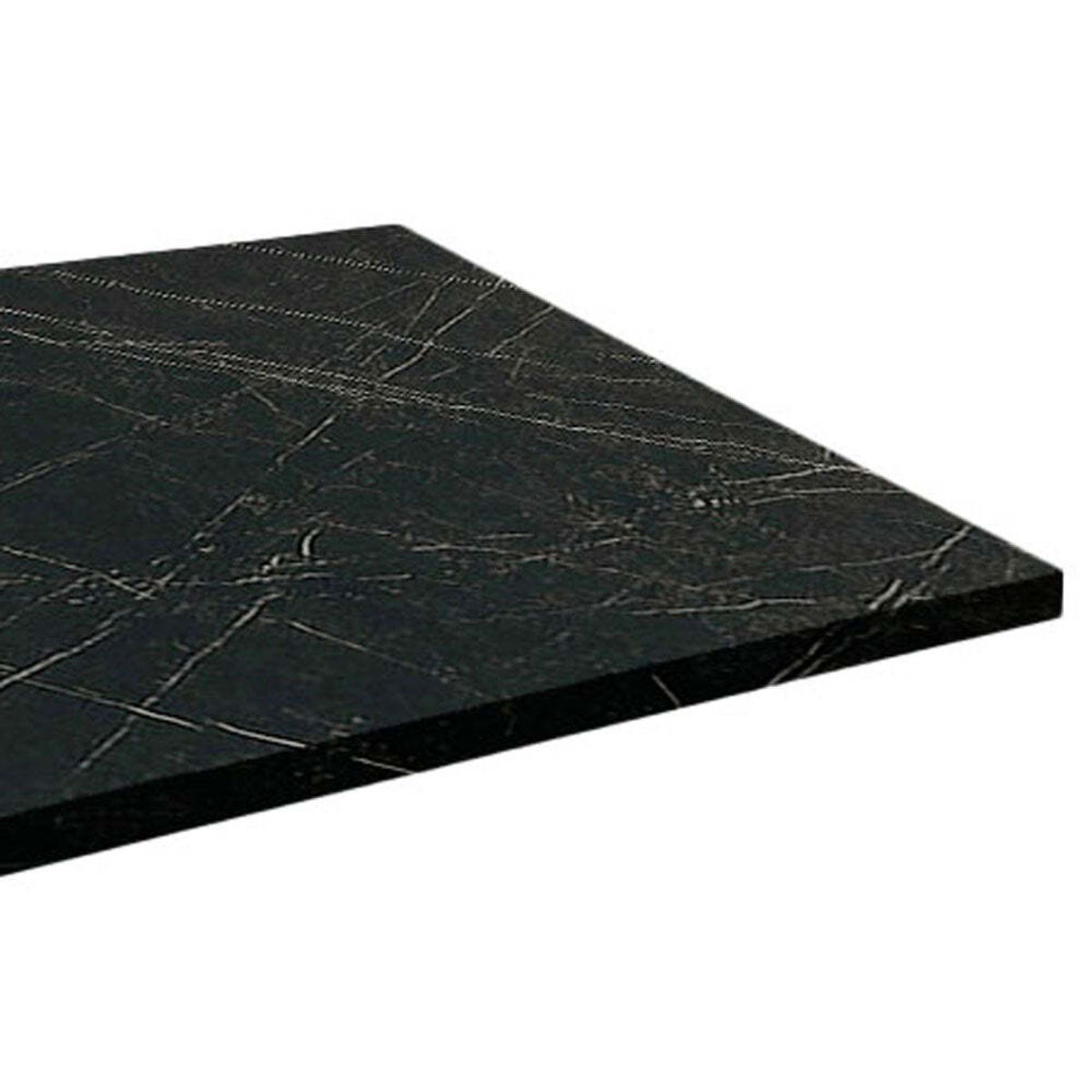 Piano tavolo quadrato, decoro in marmo scuro RestooTab; 70x70 cm (LxL); nero/marmorizzato; quadrata